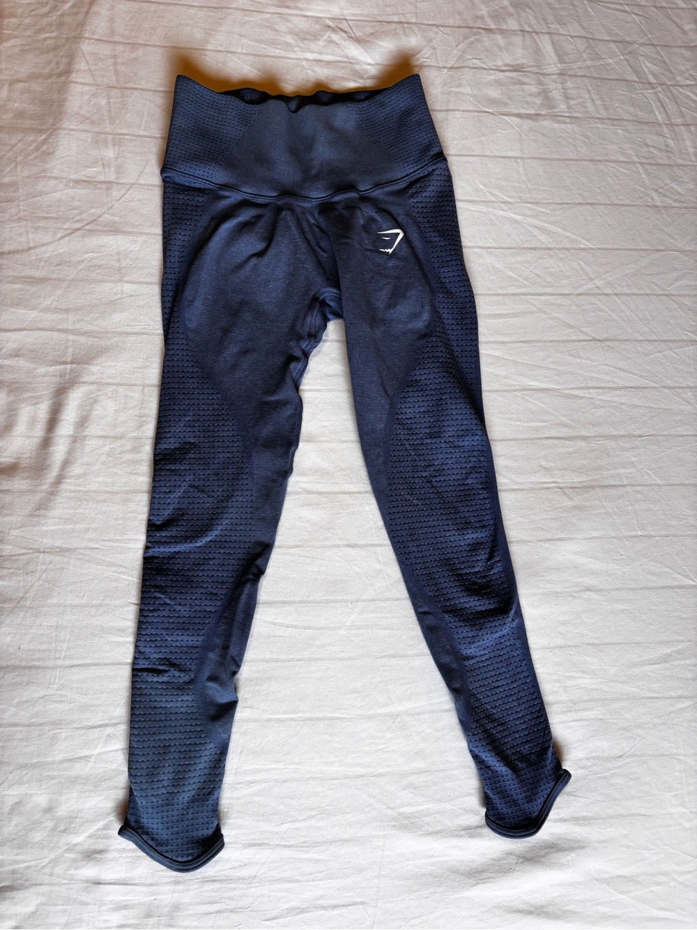 Gymshark Navy Textured High-Waist Leggings